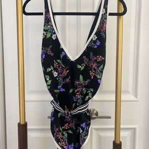 Athleta floral belted swimsuit